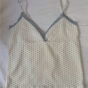 Brandy Melville blue heart laced singlet
